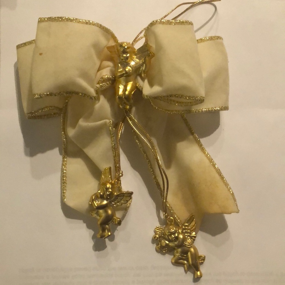CHRISTMAS GOLD CHERUB/CANDLE DECORATIONS • BUNDLE OF 7 ITEMS • VINTAGE • BONUS - Picture 9 of 10